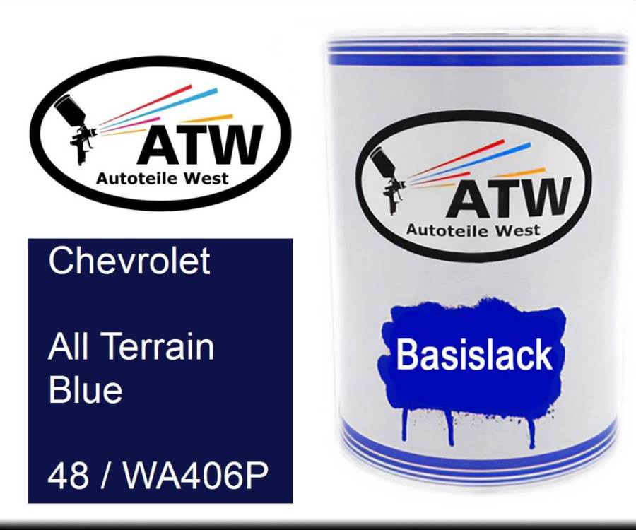 Chevrolet, All Terrain Blue, 48 / WA406P: 500ml Lackdose, von ATW Autoteile West.